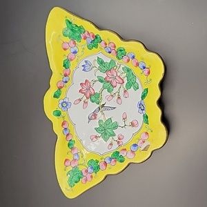 Enamel butterfly trivet dish.